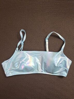 aerie Iridescent Light Blue Bikini Top
